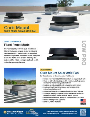 Natural Light Curb Mount Adjustable Fan Spec Sheet Thumb